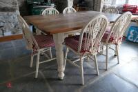 PINE KITCHEN TABLE & 6 MATCHING CHAIRS - 2