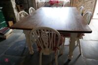 PINE KITCHEN TABLE & 6 MATCHING CHAIRS - 3