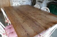 PINE KITCHEN TABLE & 6 MATCHING CHAIRS - 7