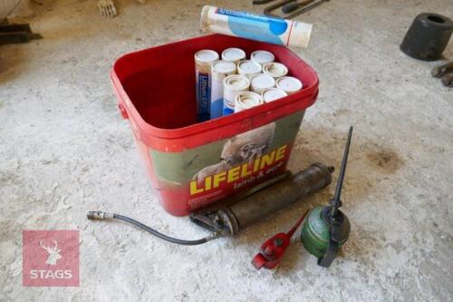GREASE GUN, OIL CANS & GREASE CARTRIDGES