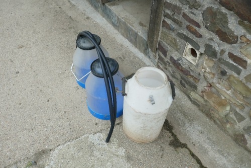 2 X MILK DUMP BUCKETS & CHURN