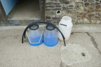 2 X MILK DUMP BUCKETS & CHURN - 4