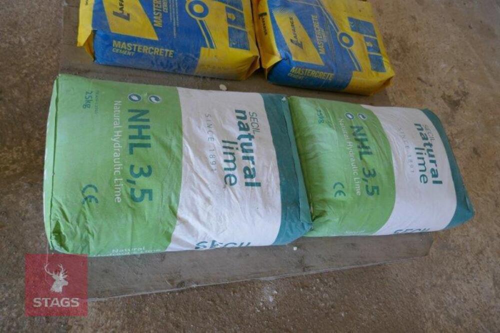 2 BAGS OF 25KG NHL 3.5 BUILDING LIME