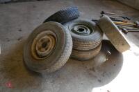 5 MINI CAR TRAILER WHEELS & TYRES - 3