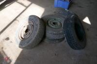 5 MINI CAR TRAILER WHEELS & TYRES - 7