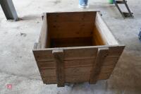 WOODEN PARTS BIN ON 4 CASTOR WHEELS - 2