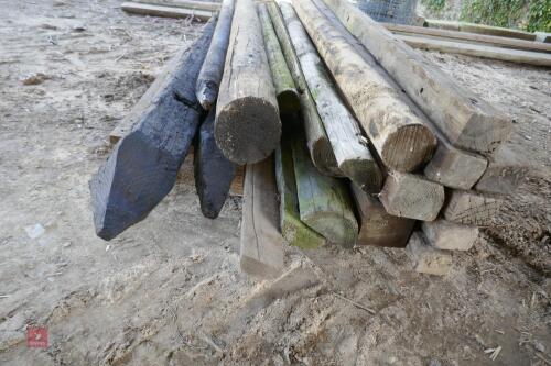 QTY WOODEN POSTS & RAILS