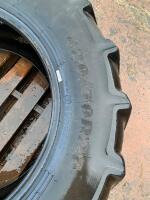 PAIR OF 420/70 R28 REAR TRACTOR TYRES - 7