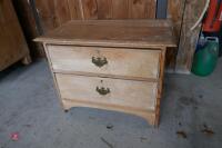 PINE 2 DRAWER CHEST OF DRAWERS - 2