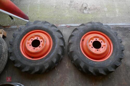 2 KUBOTA 7.50-16 TRACTOR WHEELS & TYRES