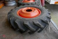 2 KUBOTA 7.50-16 TRACTOR WHEELS & TYRES - 6