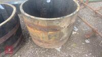 HALF BARRELL WOODEN PLANT POT