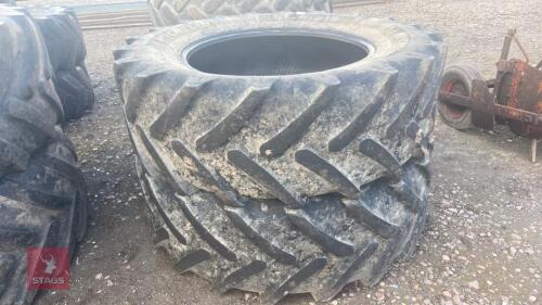 2 X 520/70 R38 TRACTOR TYRES