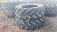 2 X 520/70 R38 TRACTOR TYRES - 2