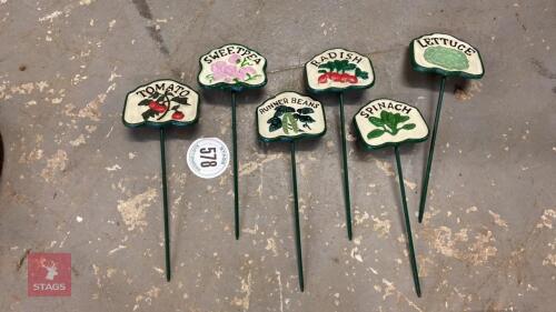 6 GARDEN VEG PATCH MARKERS