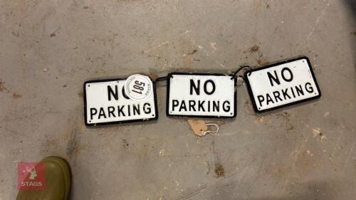 3 NO PARKING SIGNS