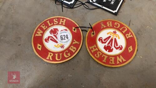2 WELSH RUGBY SIGNS