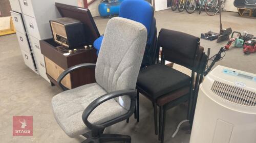 8 STACKING CHAIRS & OFFICE CHAIR