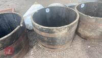 HALF BARRELL WOODEN PLANT POT