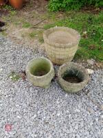 3 CONCRETE PLANTERS