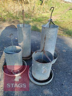 4 HANGING POULTRY FEEDERS