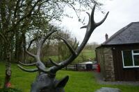 PAIR OF BRONZE STAGS - 5