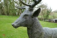 PAIR OF BRONZE STAGS - 13