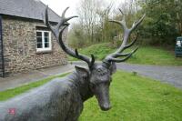 PAIR OF BRONZE STAGS - 20