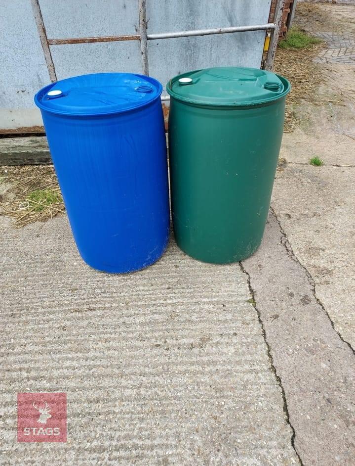 2 PLASTIC BARRELS