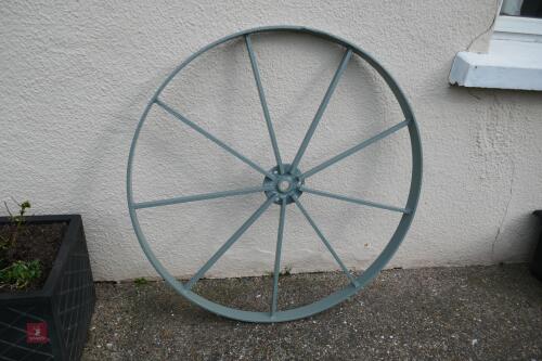 2 ANTIQUE PAINTED CART WHEELS