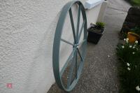 2 ANTIQUE PAINTED CART WHEELS - 3