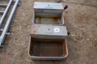 2 FISHER GALVANISED 3 GALLON WATER TROUG - 2