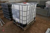 SCHUTZ WHITE IBC CONTAINER IN MESH CAGE