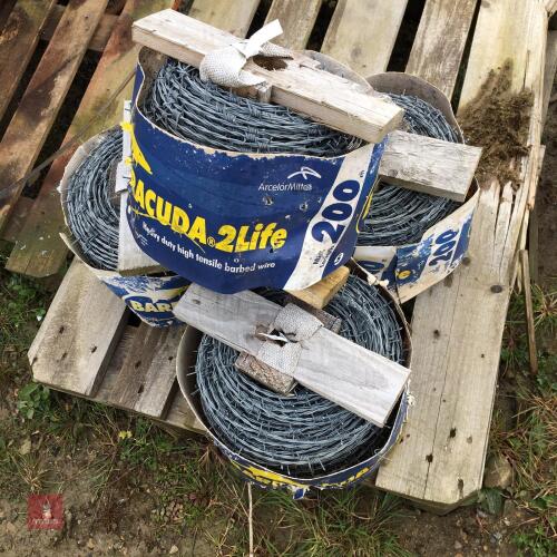 4 200M ROLLS OF BARRACUDA BARBED WIRE