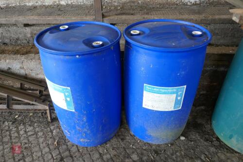 2 X 200L DRUMS OF RED LABEL HYPOCHLORITE