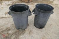 2 PLASTIC DUSTBINS & 1 GALVANISED - 2