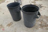 2 PLASTIC DUSTBINS & 1 GALVANISED - 4