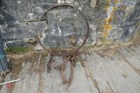 ANTIQUE HORSE HAMES & CART WHEEL OUTER