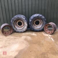 10 STUD FLOTATION RIMS & 2 TYRES