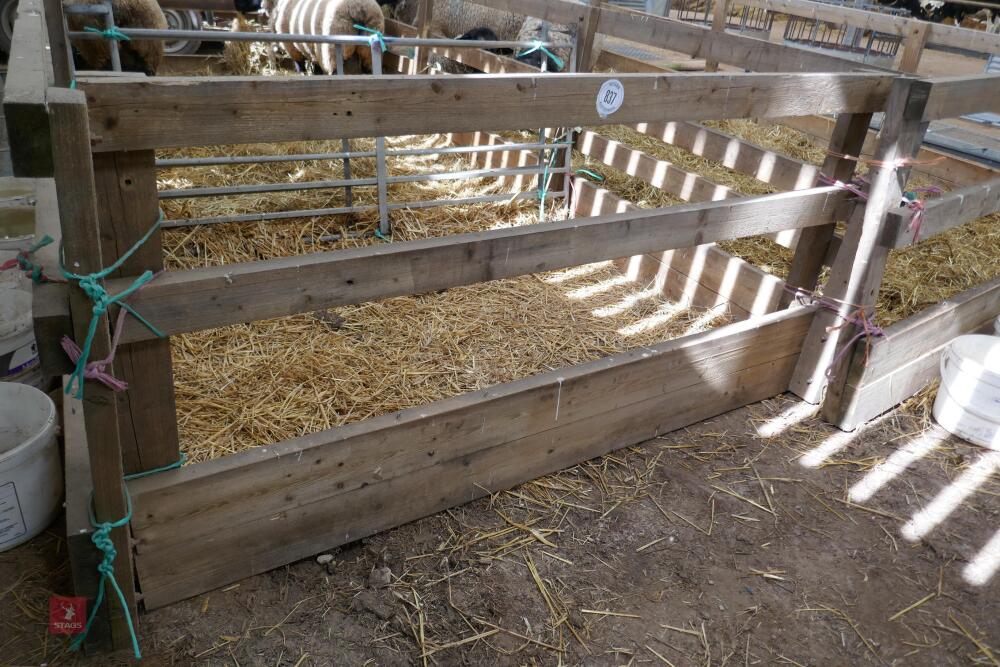 4 WOODEN HOMEMADE FEED BARRIERS