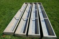 4 IAE 9' GALV GROUND FEED TROUGHS