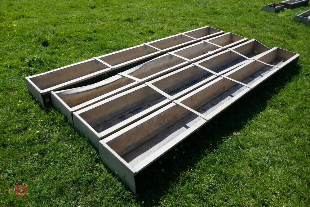 4 IAE 9' GALV GROUND FEED TROUGHS