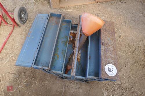 METAL TOOL BOX & PLASTIC FUNNEL