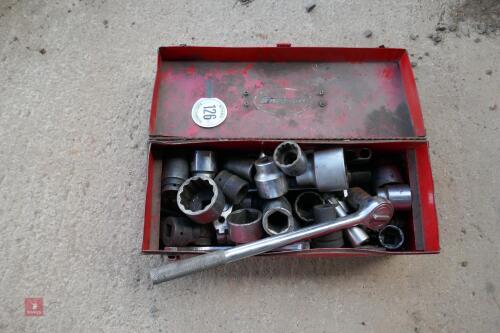 TOOL BOX OF COMMERCIAL LARGE SOCKETS ETC