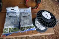 ROLL OF ELECTRIC WIRE & 2 BAGS OF GRIPS - 4