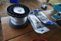 ROLL OF ELECTRIC WIRE & 2 BAGS OF GRIPS - 7