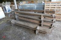 10 8FT WOODEN FEED TROUGHS - 2