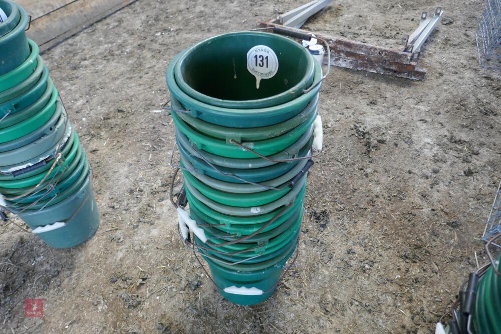 15 GREEN PLASTIC BUCKETS