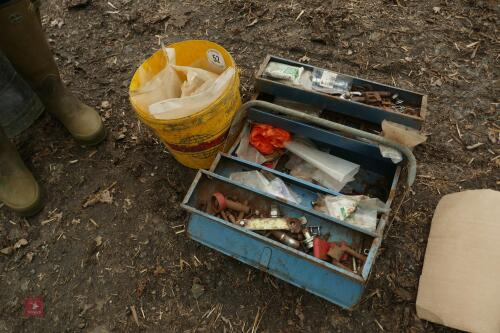 BUCKET OF NAILS & TOOLBOX