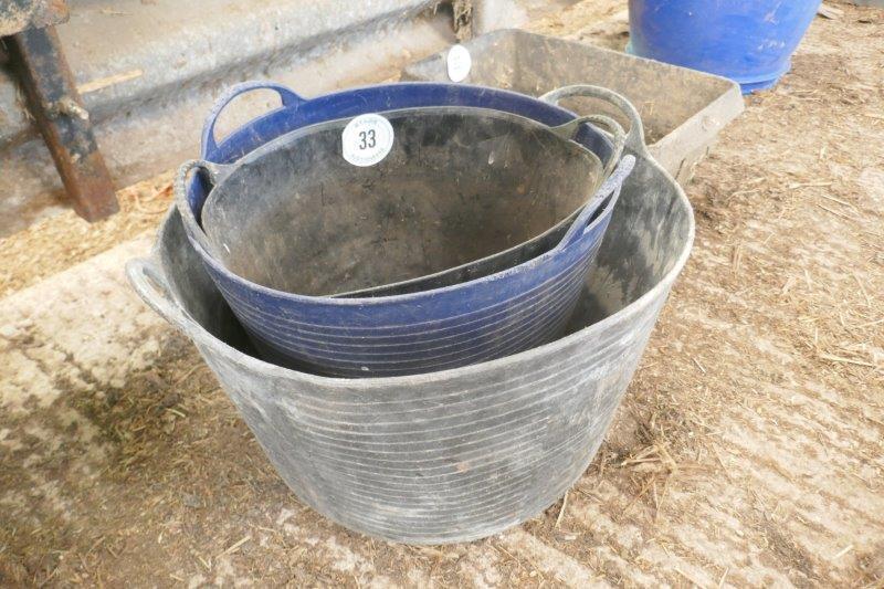 3 PLASTIC TRUGS